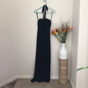Long black cocktail gown halter